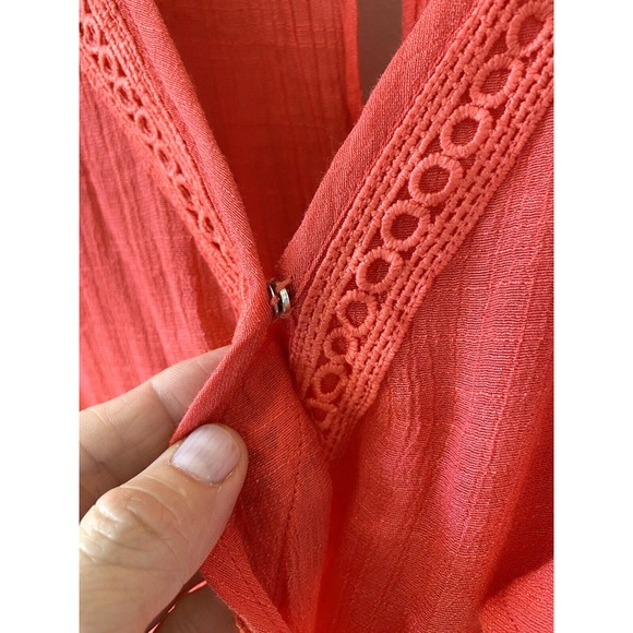 Flying Tomato Pink Red Flutter Sleeve Jumpsuit Size SMALL Lightweight Wide Leg - Picture 4 of 9